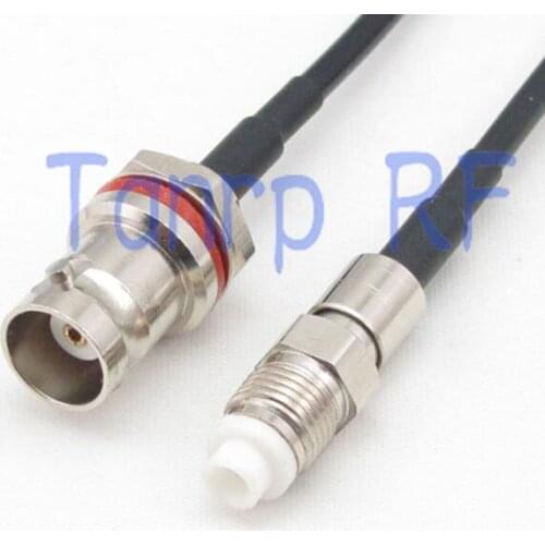 6in mini BNC female with nut bulkhead to FME female jack RF connector adapter 15CM Pigtail coaxial jumper cable RG174 extension