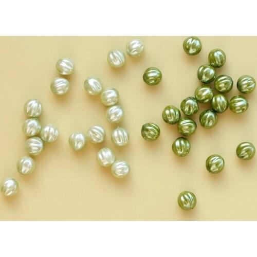 Peritoneum Green Pumpkin Pearl 2 Colors Classic Retro Color Handmade DIY Earrings for Making Accessory Material