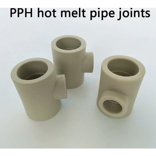PPH hot melt pipe joints Water Supply Pipe Fittings Equal Tee Connectors Plastic Joint Irrigation Water Parts 1 Pcs
