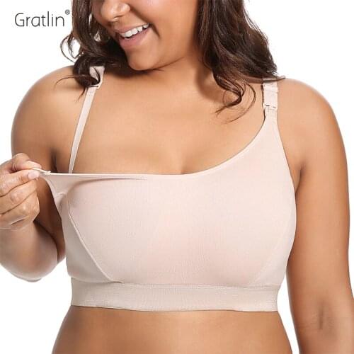 Womens Full Support Comfort Plus Size Cotton Maternity Nursing Bra