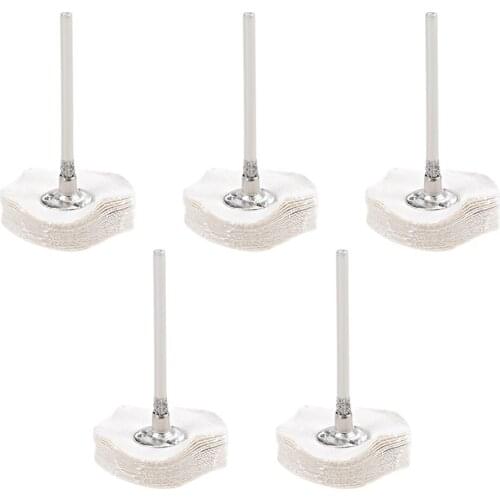 Uxcell Mini Buffing Polishing Cloth Wheels 25X5mm with 2.35mm Arbor for Jewelry Metal Wood Equipment Rotary Tool 5Pcs