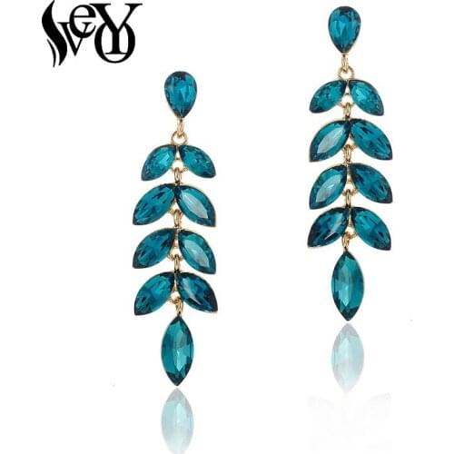 VEYO Ethnic Tassel Crystal Drop Earrings Fashion Willow Branch Shape Luxury Dangle Earrings For Women New Jewelry