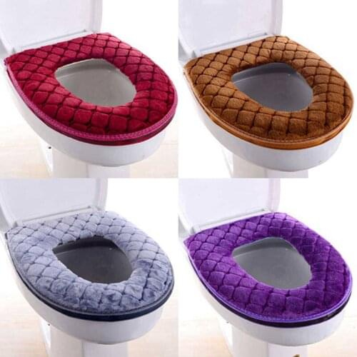 Winter Warm Toilet Seat Cover Plush Toilet Seat Universal O-shape Closestool For Bathroom Wc Home Toilet Pad Mats Ring Suit