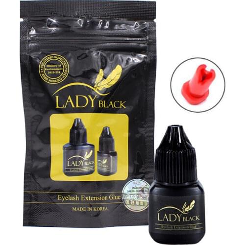 1-2s Fast Dry Lady Black Glue Most Powerful Korea Eyelash Extension Sky Glue S+ MSDS Adhesive Original Black Cap
