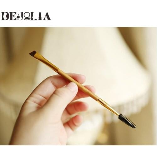 1pc Makeup Brushes Bamboo Handle Double Eyebrow Brush Eyebrow Comb Maquillage Brush Lashes Mascara Brush Beauty Tool