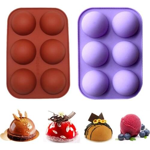 1pc Half Sphere Silicone Soap Molds Bakeware Cake Decorating Tools Pudding Jelly Chocolate Fondant Mould Ball Shape Biscuit Tool