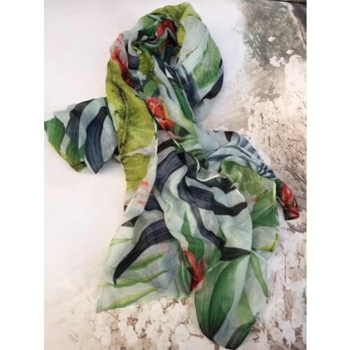 2018 New Fashion Leaf And Flower Pattern Scarf Women Long Cotton Voile Floral Muslim Hijab Wrap Shawls Free SHipping