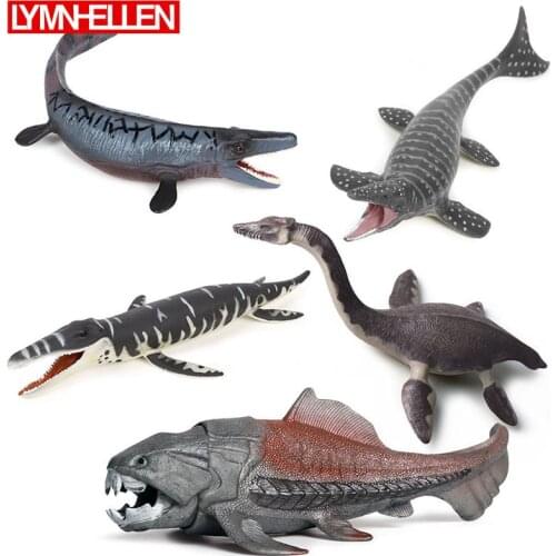 5 Pcs Simulation Ancient Ocean Dinosaur Dunkleosteus Plesiosaur Action Figure Animal Model Collection Toy Children Figurine Gift