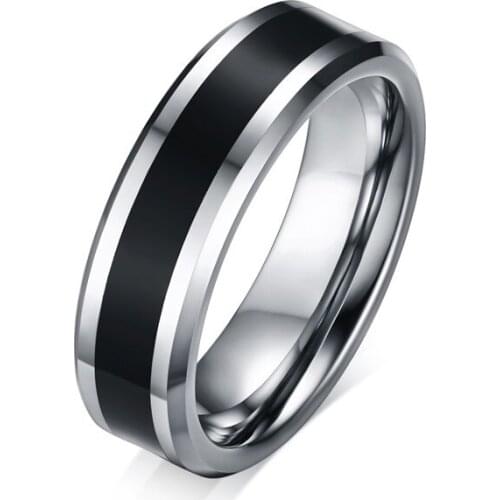 6mm Tungsten rings fashion jewelry inlaid with resin enamel Promise Band Men Women Top Quality Never Fade