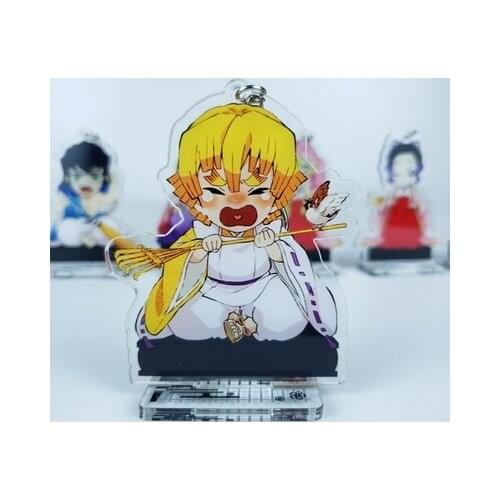 Anime Demon Slayer Kimetsu no Yaiba Cosplay Acrylic Figure Stand Model Keychain Cartoon Keyring bag Pendant Toy Gift