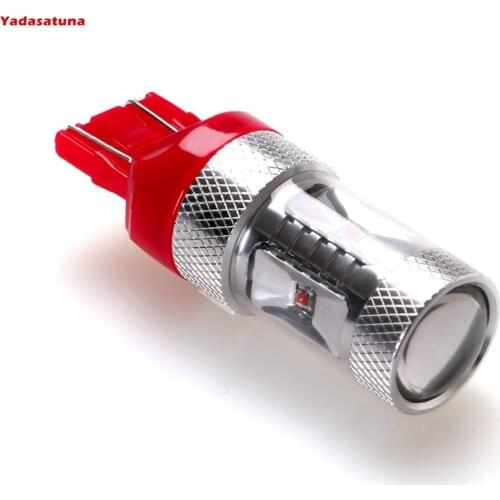 2Pieces 7443 W21/5W W3X16Q 12V 24V Red LED Car Light Bulb 30W High Power for Turn Signal Brake Parking Tail Light (Pack of 2)