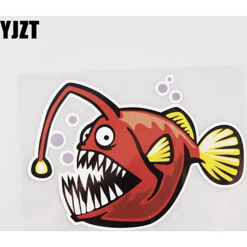 YJZT 15CMX10.5CM Fish at ease Pvc Decal Marine fish Car Sticker 13A-0112