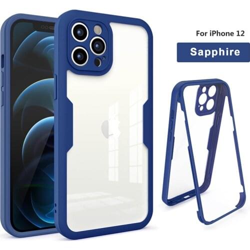 Lancase For Iphone 12 PRO MAX 360 Full COVER Case FOR IPHONE XS MAX 6S 7 8 PLUS 6 colors Hard Phone Case For Iphone 11 PRO MAX