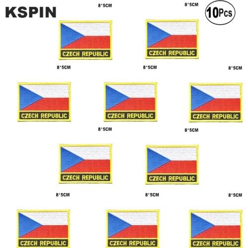 Czech Rep. Flag Embroidery Patches Iron on Saw on Transfer patches Sewing Applications for Clothes in Home&Garden