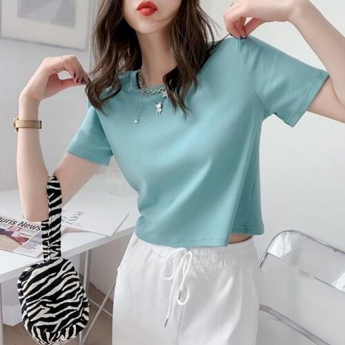 Женские однотонные футболки COTTELLI China At AliExpress