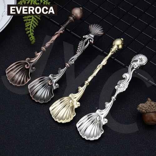 New style retro home coffee spoon European style small spoon cute creative dessert cake seasoning spoon spoon spoon