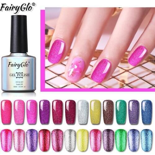 FairyGlo 10ML Neon UV Gel Varnish Paint Nail Polish Bling Glitter Nail Gel Polish Nail Art Enamel Vernis Soak off Lacquer