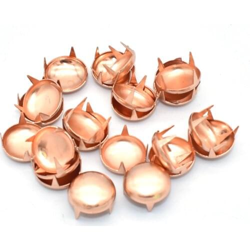 Rose Gold Studs Dome Claw Studs Rivet 11mm Spike Nailhead Iron Studs Making Hardware Purse Craft Bag Leather DIY Accessories