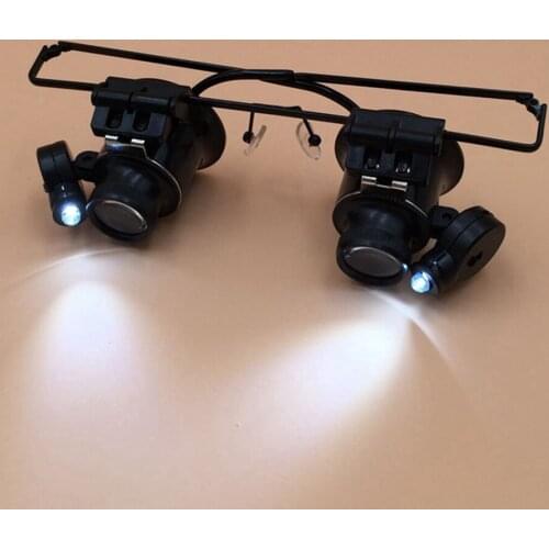 HD Glasses Telescope Glasses Magnifiers with LED Light 20x Tools Binoculars for Reconnaissance Travel Telescope