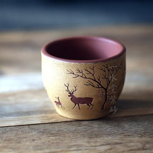 Yixing Zisha teapot Zisha tea cup Master Cup single cup clear water mud slurry jar shaped plum deer cup collection