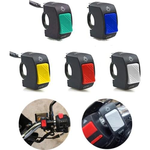 22mm ON/OFF Motorcycle Switch Push Button 12V Button Connector Handlebar Switch for ATV Electronic Bike Scooter Motorbike
