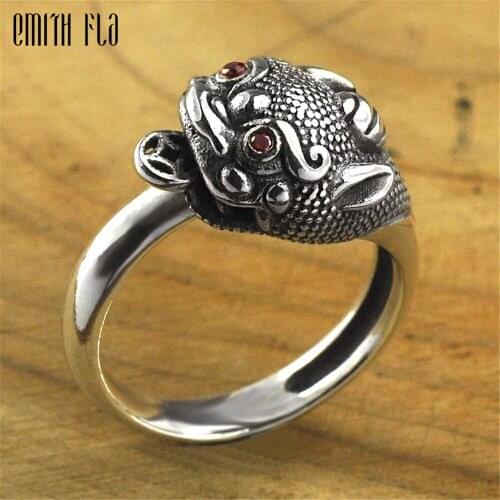 925 Sterling Silver Brave Troops Ring Men Wedding Bands Party Rings Unisex Punk Thai Silver Fashion Jewelry Dropping Male Gifts