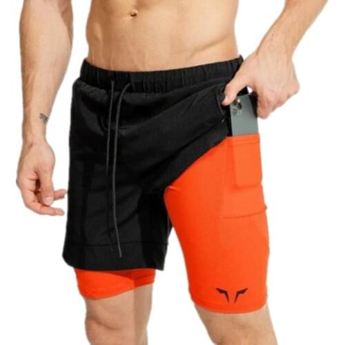 Summer Running Shorts Men 2 in 1 Sports Jogging Fitness Shorts Training Quick Dry Mens Gym Men Shorts Sport gyms Short Pants