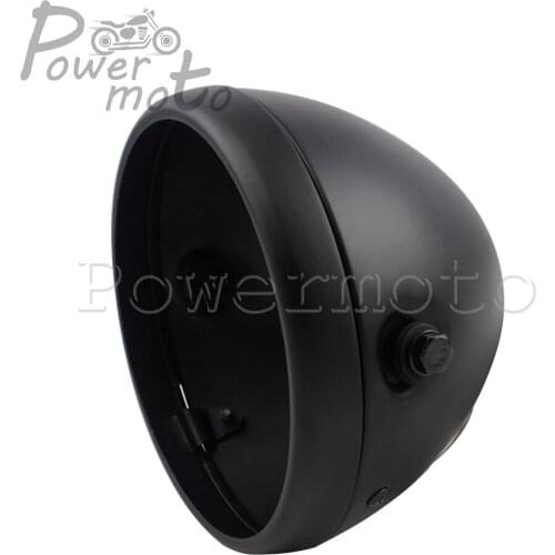 Matte Black Universal 7 Inch LED Headlight Steel Shell For Harley Suzuki Yamaha Chopper Motorcycle Headlamp Bulb Bucket Cover