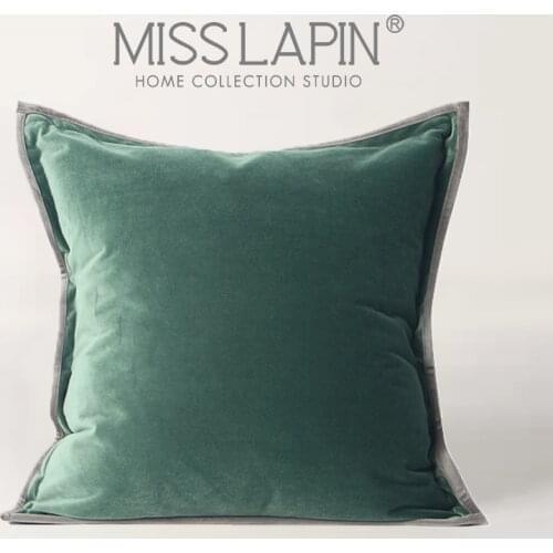 MISS LAPIN Plain Throw Pillow Sofa Decor Purple Velvet Cushion Cover 45x45cm