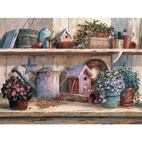Landscape House DIY 11CT Cross Stitch Embroidery Kits Needlework Craft Set Cotton Thread Printed Canvas Home Decoration Sell