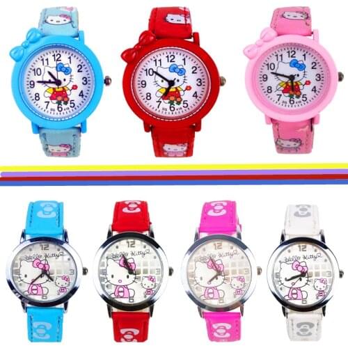 3 Styles Cartoon Cat Dog Cars Pattern Watch Boys and Girls Learning Time Wristwatch for Kids Baby Christmas Gift Clock Time