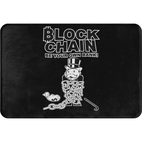 Blockchain Crypto Miners Non-slip Doormat Blockchain Be Own Bank Bath Kitchen Mat Prayer Carpet Indoor Modern Decor