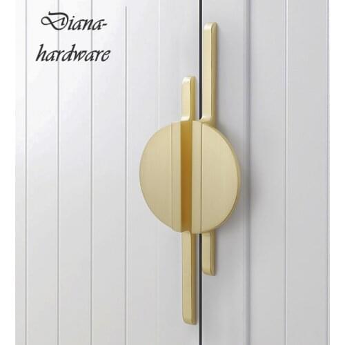 New! Modern Simple Golden Gray Round Counter Cabinet Door Drawer Pulls kitchen Cupboard Door Handle Furniture Handles Hardware