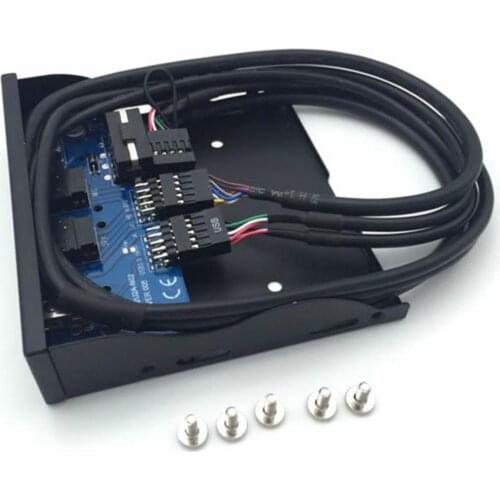 New 3.5inch USB2.0 9PIN HUB HD Audio Output Floppy Drive Expansion Front Panel