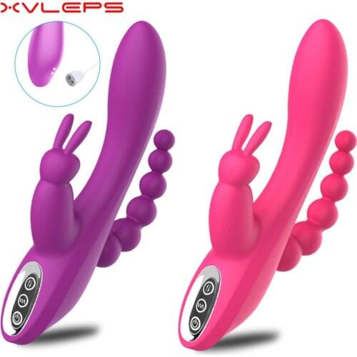 New G-Spot Rabbit Dildo Vibrator Orgasm Adult Toys Powerful USB Charging Magnetic Waterproof Masturbation Sex Toys for Women