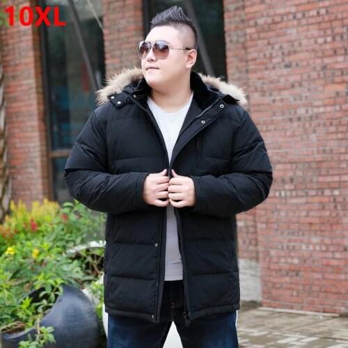 Extra large down jacket male plus size 10XL 9XL 8XL mens warm jacket Large fur collar detachable cap male