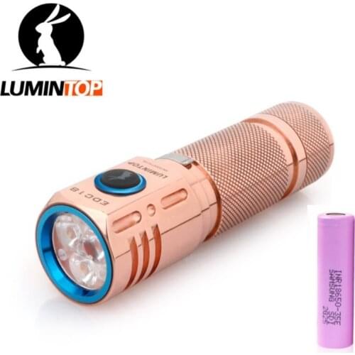 Original Lumintop EDC18 Copper EDC Flashlight Side Switch CREE XP-L HI 2800Lumens 18650 Flashlight for Hiking and Camping