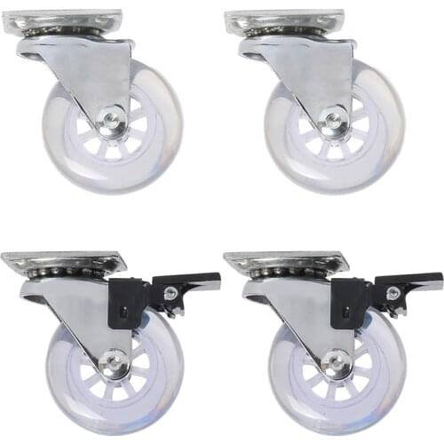 360 Degree Swivel Caster Wheels Heavy Duty Caster No Noise Wheels For Furniture Cabinets (2 inch with brake)sofa casters