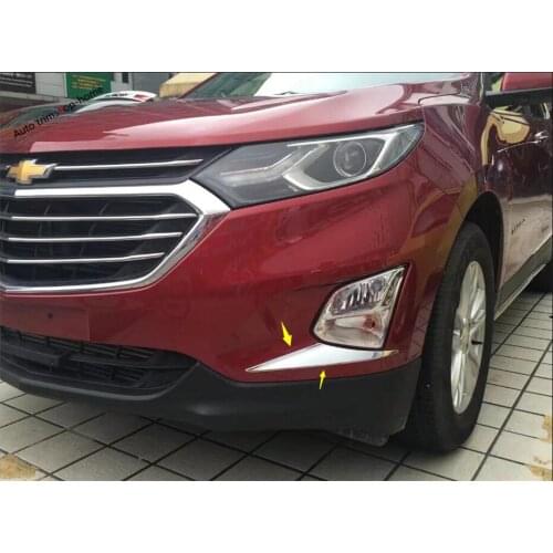 Yimaautotrims Front Bumper Fog Lights Lamp Eyelid Cover Trim 2 Pcs Fit For Chevrolet Equinox 2017 - 2020 Chromium Styling