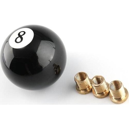 Black 8 eight Pool Billiard Ball Gear Shift Knob w/ Adapter Universal Vehicle AT/MT Shifter Lever Head
