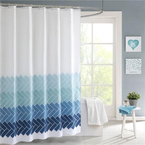 Blue series new high grade thickened waterproof bathroom luxury hotel bathroom partition curtain polyester shower curtain
