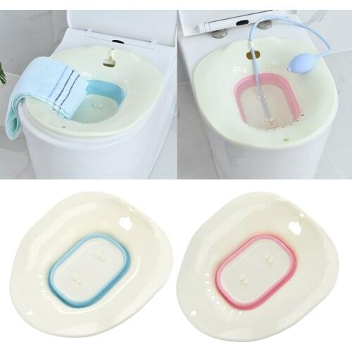 Foldable Hip Bath Tub Sitz Bath Women Pregnant Postoperative Care Basin for Hemorrhoid Avoid Squatting Toliet Bathroom Use