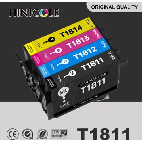 T1811 - T1814 Compatible ink Cartridge for Epson XP-212 XP-215 XP-312 XP-315 XP-412 XP-415 XP-225 XP-322 XP-325 Printer Full Ink
