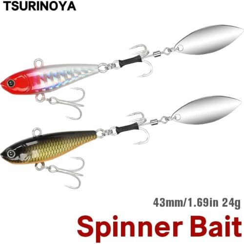 TSURINOYA Fishing Lure TAIL SPIN 43mm 24g 360° Artificial Spinner Bait Metal Spoon JIG Hard Bait Seabass Lure