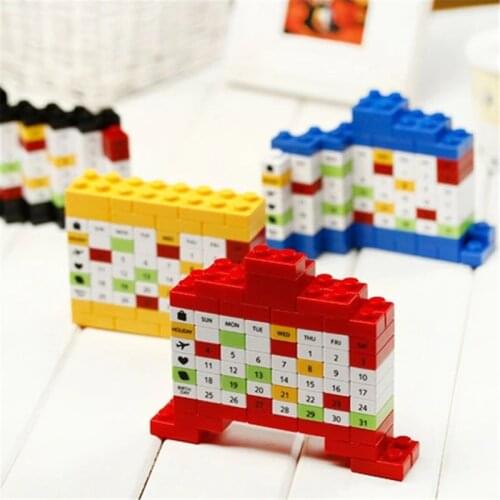 Creative Desk Calendar Cute DIY Plastic Block Perpetual Advertising Puzzle Desktop Table Calendars Gifts Stationery