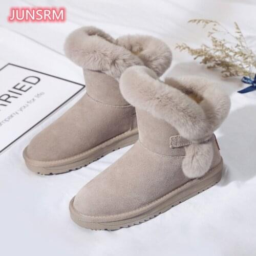 Winter Women Cotton Boots 2021 Fashion Outdoor Warm Snow Boots Short Warm Non-slip Chunky Female Boots Black Clearance