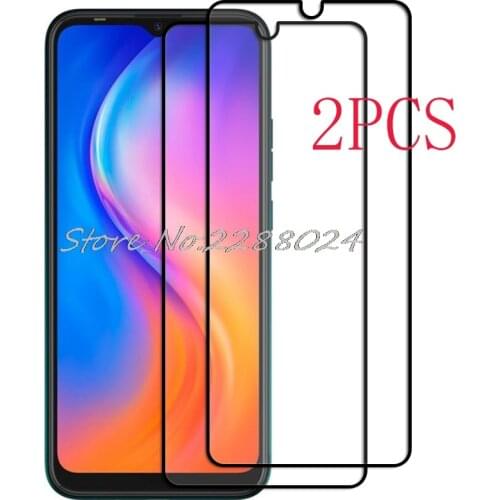 2PCS For Tecno Spark 6 Go 2020 Screen Protector Case Full Glue Tempered Glass Protective Cover On Spark6 6Go