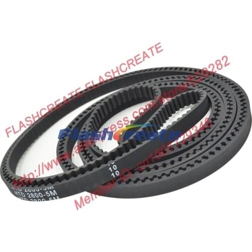 2pcs HTD5M belt 2800 5M 10 timing belt teeth 560 width 10mm length 2800mm rubber closed-loop belt 2800-5M Free shipping