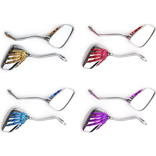 2x Skull Hand Claw Motorbike Back Side Mirrors Motorcycle Rear View Mirrors