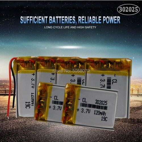20pcs 3.7V 110mAh 302025 PLIB polymer lithium ion Li-ion battery for smart watch,blue tooth,GPS,mp3,mp4,toy,speaker